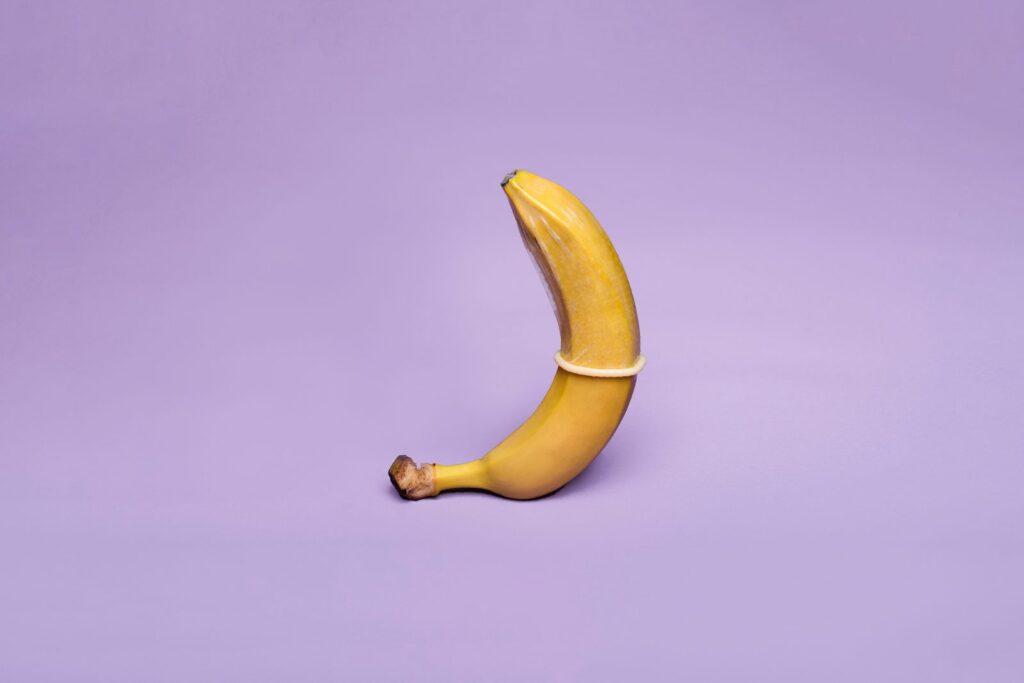 yellow banana fruit on white table